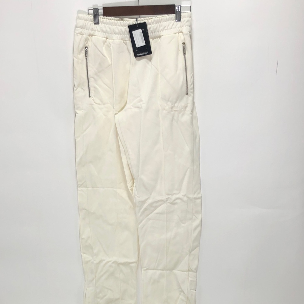 758 Boohoo Men's Off-White Joggers - Picture 3 of 4